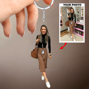 Personalized Custom Keychain - Birthday Gift, Teacher's Day Gift For Teacher, School Counselor, Principal - Teach Love Inspire, Back To School, Custom Your Photo UPL0PD009