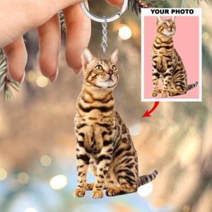 Personalized Custom Keychain - Birthday Gift For Cat Mom, Cat Dad, Dog Mom, Dog Dad, Cat Lover - Love My Cat, Custom Your Photo UPL0PD010