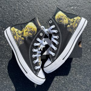 Gogh Smoking Skeleton Custom High Top