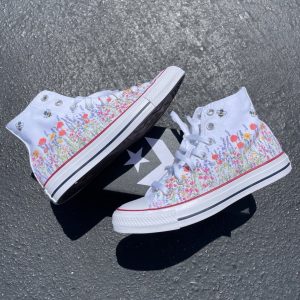 Custom Shoes - Flower Field Bee - Custom High Tops