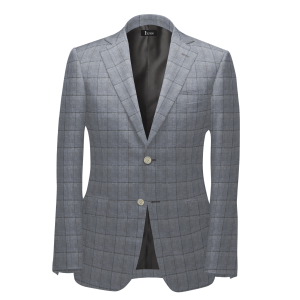 SS25 Linen Blazer in Grey Grid Check