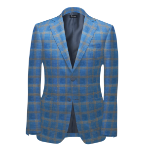 SS25 Linen Blazer in Blue Plaid