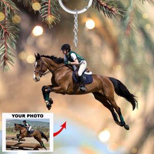 Personalized Custom Keychain - Birthday Gift For Mom, Dad, Husband, Wife, Kid, Friend, Bestie, Horse Lover - Custom Your Photo Keychain UPL0KH020