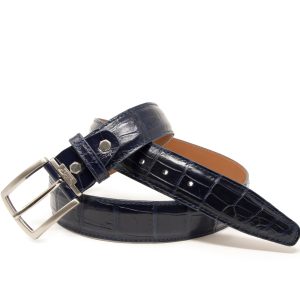 Genuine Glazed USA Alligator - Navy - 40mm