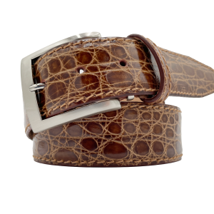 Genuine Caiman Crocodile - Tobacco - 40mm