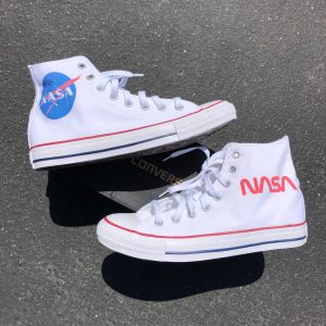 NASA Sneakers - Custom White High Top Chuck Taylor shoes