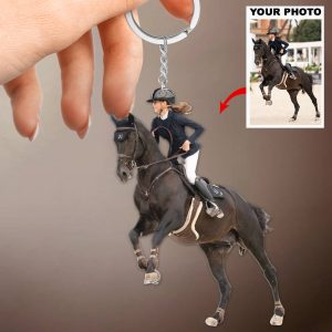 Personalized Keychain - Gift For Horse Lover, Horse Mom, Horse Dad - Custom Your Photo Keychain ARND005 UPL0HD060
